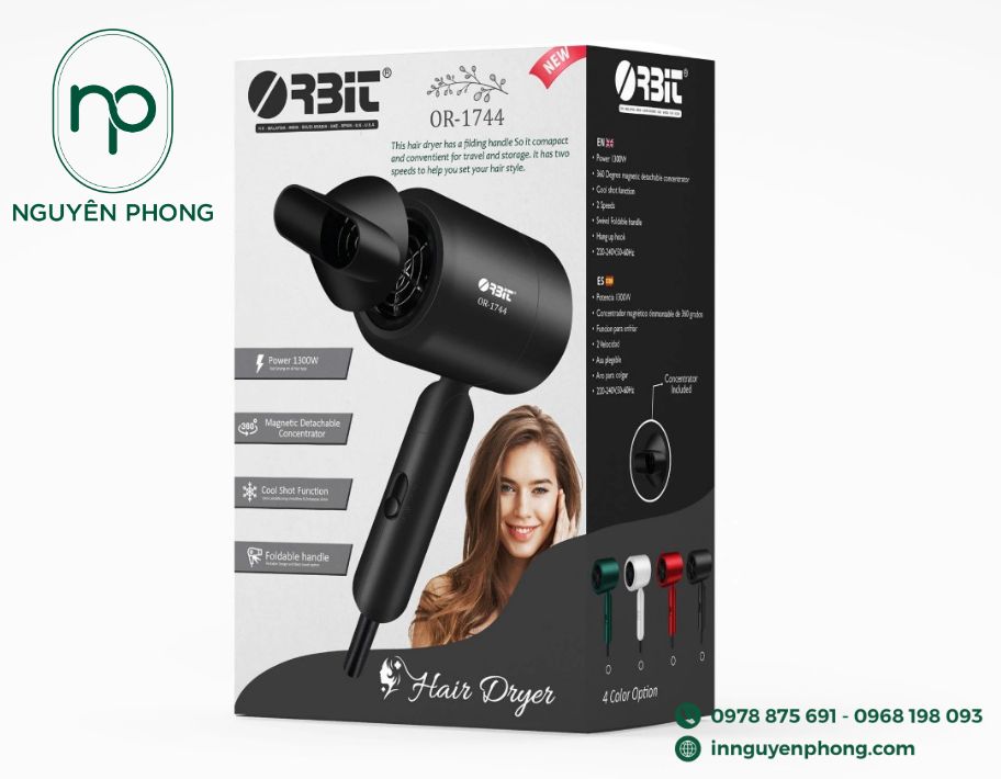 Mẫu hộp carton đựng máy sấy loại nhỏ 